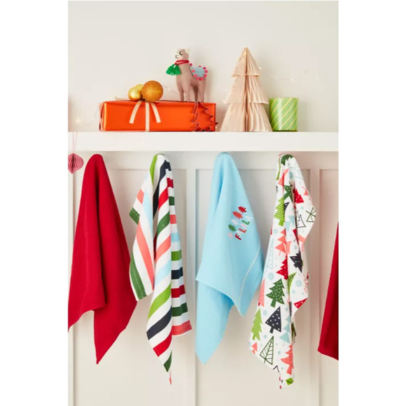 H For Happy Set Of 4 Christmas 2" Paper Squatty Teadrop Tree Ornaments Colorful - Picture 9 of 15